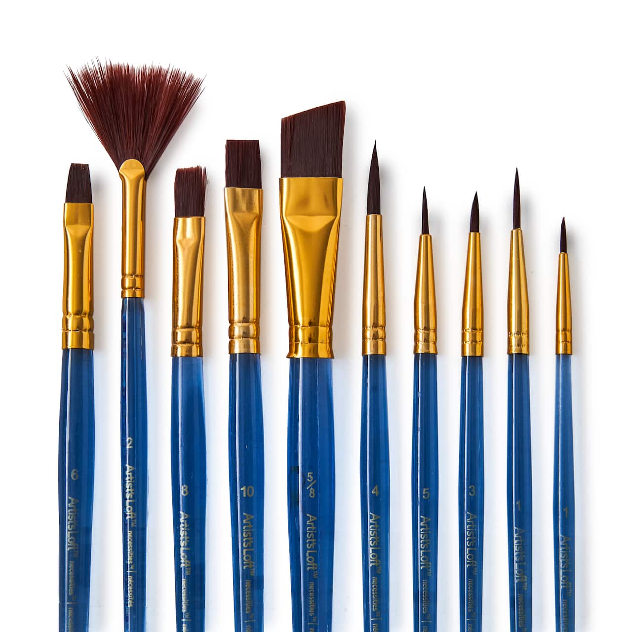 Brown Synthetic Acrylic 10 Piece Brush Combo by Artist&#x27;s Loft&#xAE; Necessities&#x2122;